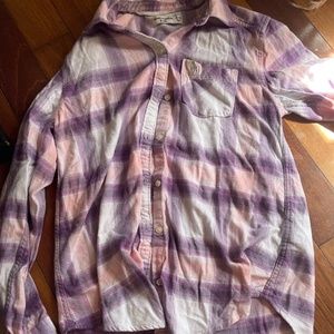 Abercrombie kids girls Size 15/16 button down shirt plaid